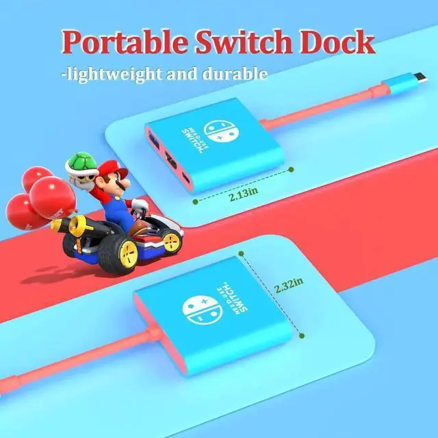 Alt view image 6 of 6 - JAENFONG Switch Dock for Nintendo Switch Tv Adapter Portable Switch Docking Station Switch TV Adapter Compatible Steam Deck/Switch OLED USB C to HDMI Adapters Support 4K/1080P Switch TV Dock Mode