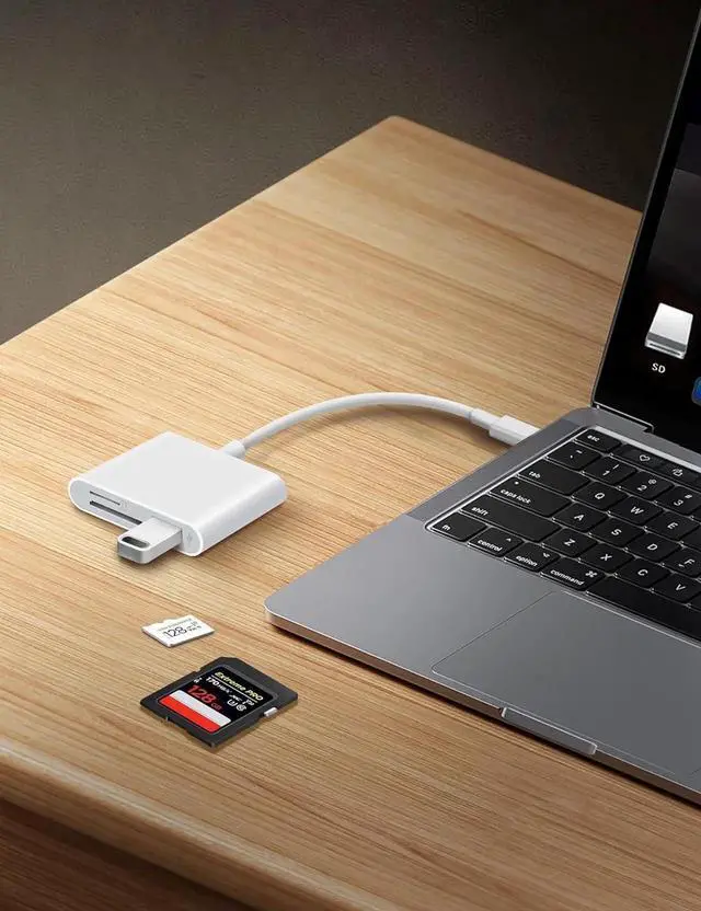 Alt view image 7 of 7 - JAENFONG USB C SD Card Reader for iPhone 15 16 iPad Mac 3 in 1 USB-C Memory Trail Camera Card Adapter with Dual Slots & USB Port for Mac MacBook Pro/Air/Mini Android Laptop More USBC Typec Devices