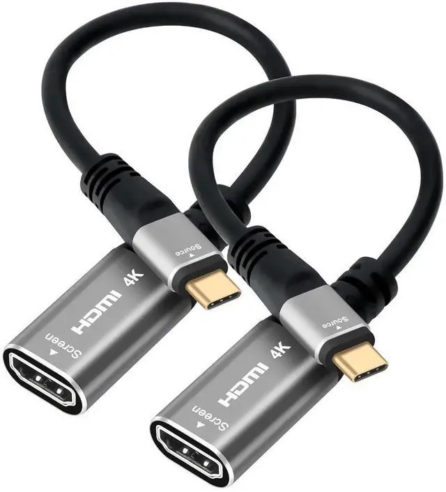 Main image of JAENFONG 4K USB C to HDMI Adapter 2 Pack Type-C Male (Source) to HDMI Female (Screen) Converter Connector [Thunderbolt 3/4 Compatible] for iPhone16 Series MacBook Pro Air iPad Pro Galaxy 24-0.6 Feet