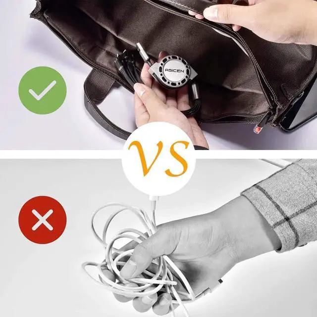 Alt view image 2 of 7 - 2Pack Multi Charging Cable 4 in 1 5Ft Retractable iPhone Charger Cable Multi Charging Cord Retractable USB Cable with iP/Type C/Micro USB Ports for iPhone16/15/14 Series/Cell Phones/Samasung & More