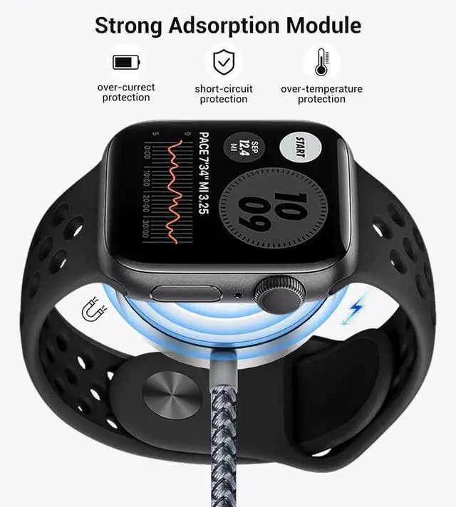 Alt view image 3 of 7 - JAENFONG for Travel Essentials 3 in 2 USB C Cable for Watch Charger/iPhone 16 Charger/Lightning Multi Charging Cable Cord Vacation Camping Essentials Portable Designed for iWatch &iPhone 16-12-4FT