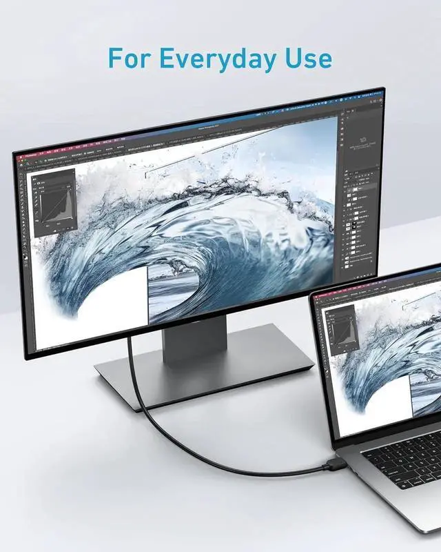 Alt view image 4 of 6 - JAENFONG HDMI Cable 8K@60Hz 6FT Ultra HD 4K@120Hz HDMI Cord 48 Gbps Certified Ultra High-Speed Compatible with PlayStation 5 Xbox TVs and More