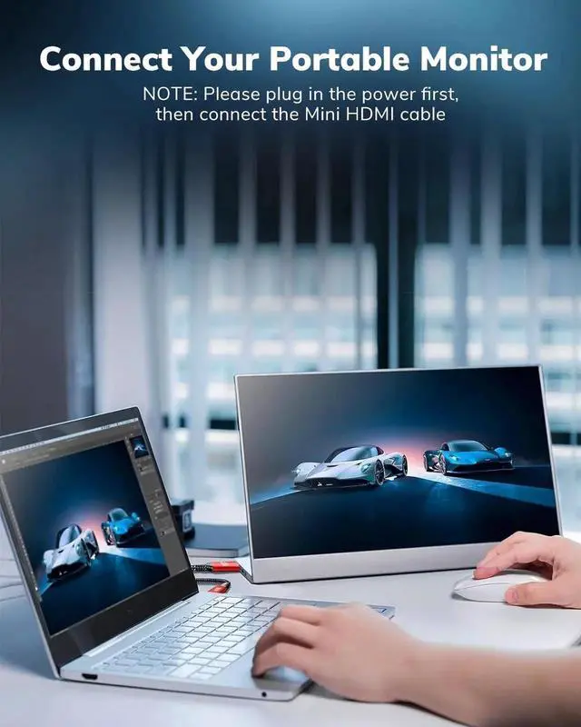 Alt view image 4 of 7 - JAENFONG 4K USB C to Mini HDMI Cable 3FT Supports 4K@60Hz 2K@120Hz High Speed Type-C to Mini HDMI Uni-Directional Cord for Steam Deck ROG Ally Laptop MacBook KYY ARZOPA MNN Portable Monitor