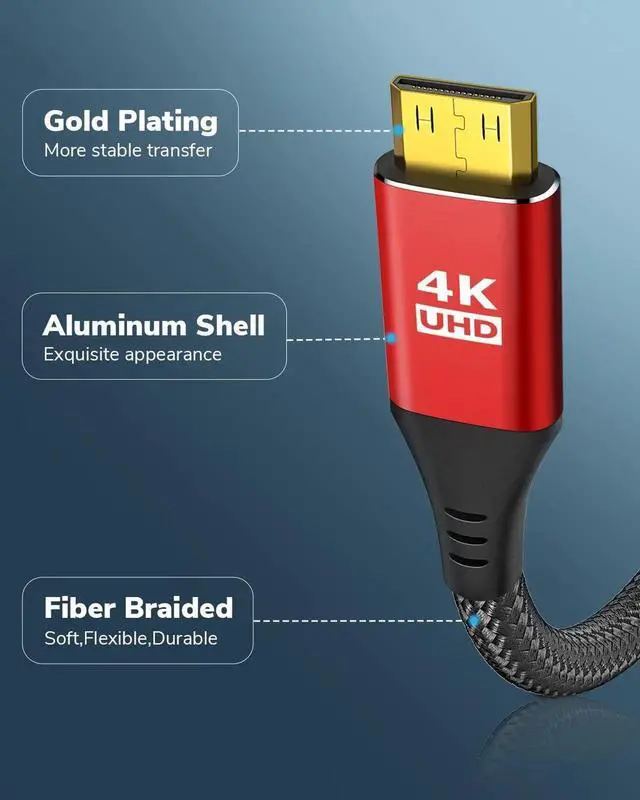 Alt view image 7 of 7 - JAENFONG 4K USB C to Mini HDMI Cable 3FT Supports 4K@60Hz 2K@120Hz High Speed Type-C to Mini HDMI Uni-Directional Cord for Steam Deck ROG Ally Laptop MacBook KYY ARZOPA MNN Portable Monitor