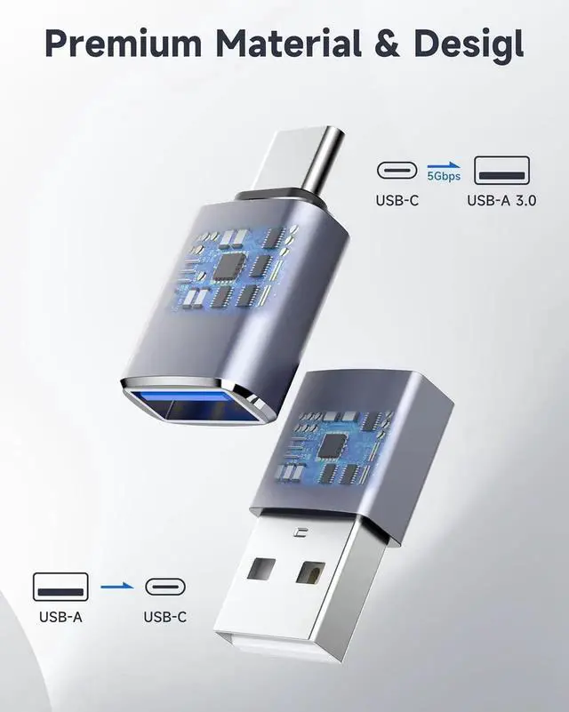 Alt view image 2 of 7 - JAENFONG LERTOSN 4 Pack USB to USB C Adapter USB 3.0 & USB C to USB A Adapter OTG Converter for iPhone 16/15/14 MacBook Pro/Air 2024 S25/S24 Car Charger Fast Data Transfer & Charging