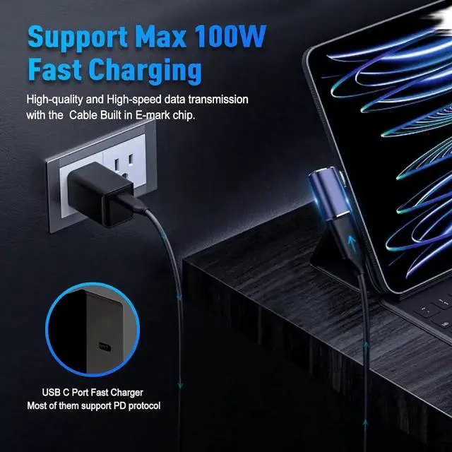 Alt view image 3 of 7 - JAENFONG USB C 90 Degree Adapter (2 Pack) 40Gbps Data Transfer USB Type C Male to Female Right Angle Extender for Steam Deck Switch Thunderbolt4 Laptop Mobile Phone Tablet