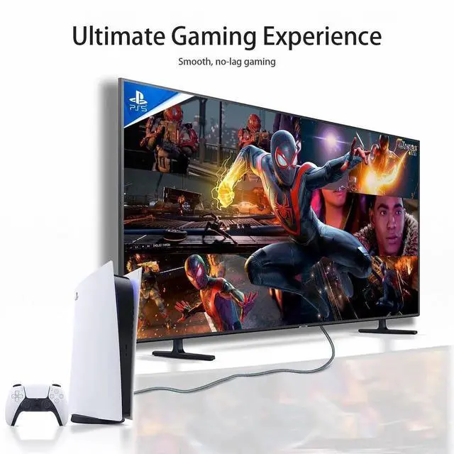 Alt view image 7 of 7 - JAENFONG HDMI Cable 4K 15 ft / 4.5m High Speed HDMI 2.0 Cord Braided | 4K@60Hz Ultra HD 2160p ARC HDR 3D HDCP 2.2 | for Xbox PS5 TV Laptop Monitor