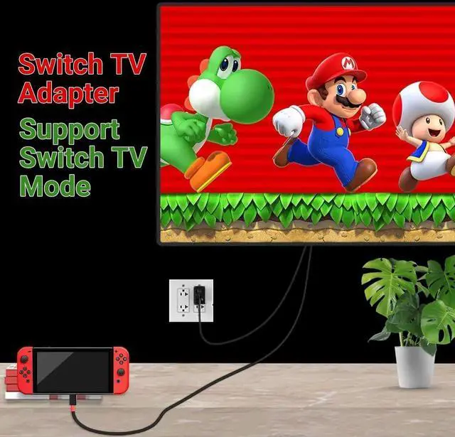 Alt view image 7 of 7 - JAENFONG USB C to HDMI Adapter Cable for Nintendo Switch Dock 6FT/1.8M Switch Docking Station for TV with 4K Switch Dock HDMI Cable 100W Switch Charging Dock- Black with Red Not for Switch 2