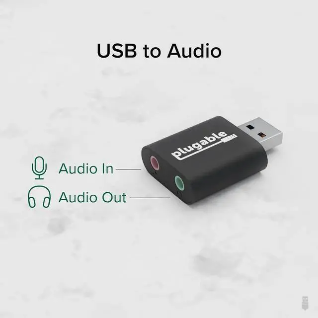 Alt view image 7 of 7 - JAENFONG USB Audio Adapter with 3.5mm Speaker-Headphone and Microphone Jack Add an External Stereo Sound Card to Any PC Compatible with Windows Mac and Linux - Driverless