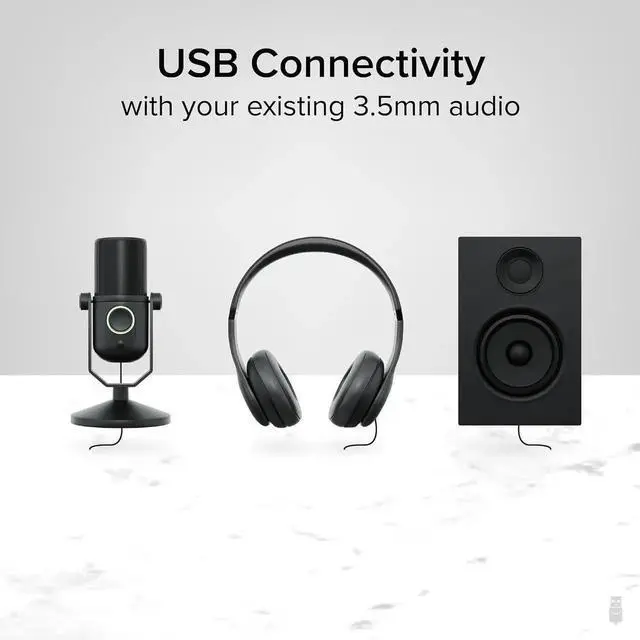 Alt view image 5 of 7 - JAENFONG USB Audio Adapter with 3.5mm Speaker-Headphone and Microphone Jack Add an External Stereo Sound Card to Any PC Compatible with Windows Mac and Linux - Driverless
