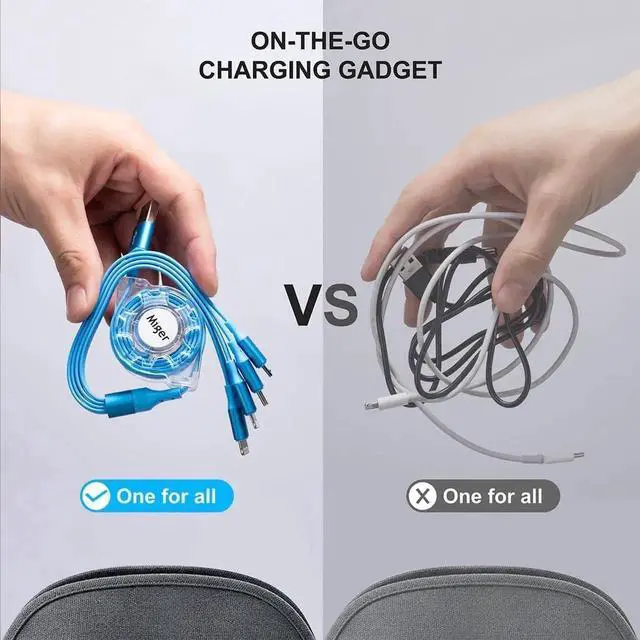 Alt view image 3 of 7 - Multi Charging Cable 2Pack 4Ft Retractable USB Charger Cord 4 in 1 Fast Chargers for Multiple Devices with Lightning/Type C/Micro USB Port for Cell Phones iPhone iPad Galaxy PS Tablet More