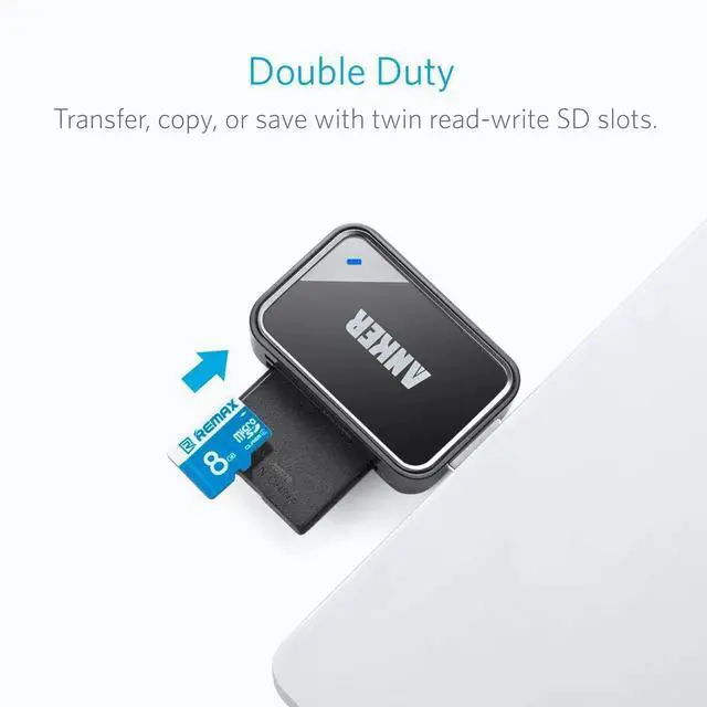 Alt view image 3 of 5 - JAENFONG USB 3.0 SD Card Reader 2-in-1 SD Card Reader for SDXC SDHC MMC RS-MMC Micro SDXC Micro SD Micro SDHC UHS-I Cards - Card Reader Micro SD Card Reader