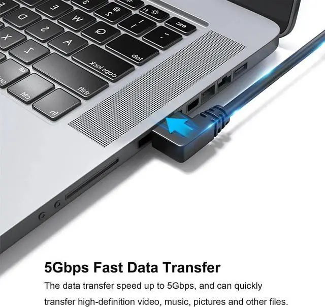 Alt view image 3 of 6 - JAENFONG 90 Degree USB 3.0 Extension Cable (4 Pack) Vertical Up and Down Angle Horizontal Left and Right Angle USB Male to Female Extender Cord (Black 30CM)