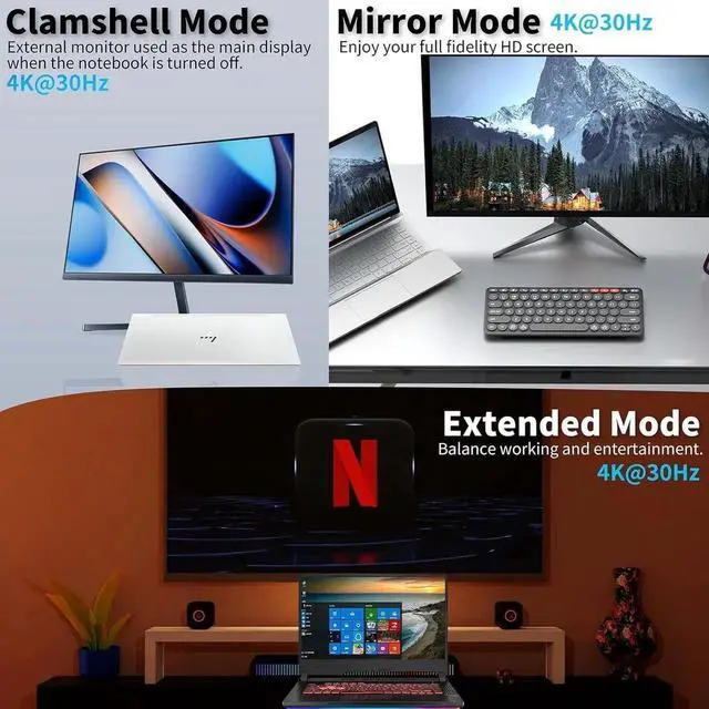 Alt view image 5 of 6 - JAENFONG USBC Hub 4K@30HZ USB C to HDMI Dual SD Card Reader USB Hub Compatible for iPhone 16/15 Pro Max MacBook iPad Air/Surface Chromebook Stable Driver Adapter Connect Microphone for Live Broadcast