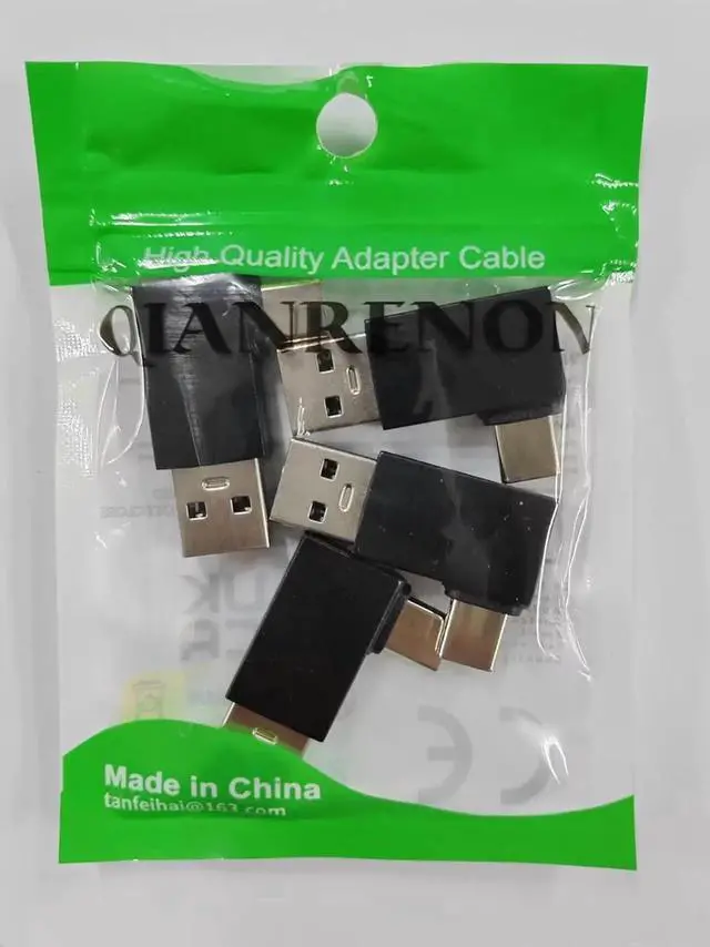 Alt view image 2 of 7 - JAENFONG 90° Angle USB3.1 Male to USB C Male Charging Adapter 10Gbps USB3.1 Plug to USB C Plug L Angle Data Connector QC60W/PD15W (only A to C) for Wall Charger PC Laptop 4Pcs (2 Left+2 Right)