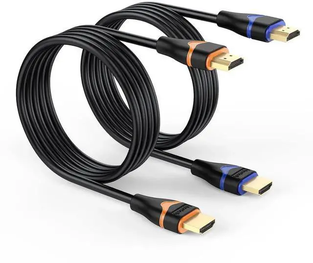 Main image of JAENFONG 4K HDMI Cable 6.6FT 2-Pack HDMI to HDMI Cable High Speed HDMI Cord 2.0 Ultra HD 4K@60Hz 2K@144Hz HDR 3D Dolby HDCP 2.2 ARC for PS5 PS4 HDTV Monitor Xbox Blu-ray Laptop