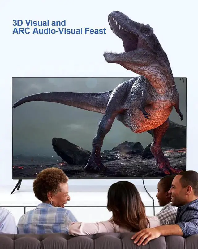 Alt view image 3 of 7 - JAENFONG 4K HDMI Cable 6.6FT 2-Pack HDMI to HDMI Cable High Speed HDMI Cord 2.0 Ultra HD 4K@60Hz 2K@144Hz HDR 3D Dolby HDCP 2.2 ARC for PS5 PS4 HDTV Monitor Xbox Blu-ray Laptop