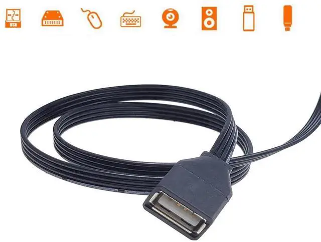 Alt view image 3 of 5 - JAENFONG USB Extension Cable USB Device with The USB 2.0 Port of Your PC Notebook or USB This 90 Degree USB Cable is USB Male to Female Data Cable Left and Right UP Angle (AMDO-AF 30CM)