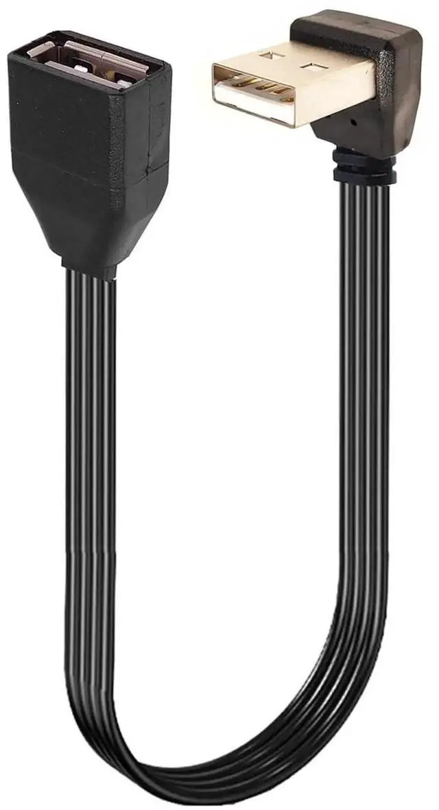Alt view image 5 of 5 - JAENFONG USB Extension Cable USB Device with The USB 2.0 Port of Your PC Notebook or USB This 90 Degree USB Cable is USB Male to Female Data Cable Left and Right UP Angle (AMDO-AF 30CM)
