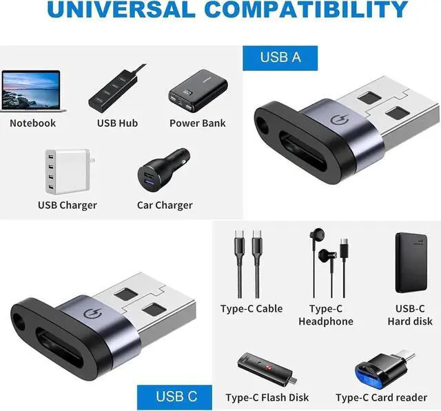 Alt view image 2 of 7 - JAENFONG USB C to Micro Adapter USB C to Micro Adapter Micro to USB C Adapter USB C to USB Adapter USB to USB C Adapter USB C to USB B Adapter 9 Stck.