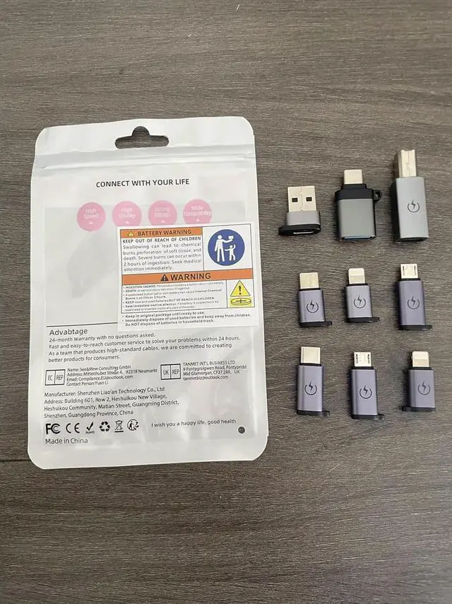 Alt view image 5 of 7 - JAENFONG USB C to Micro Adapter USB C to Micro Adapter Micro to USB C Adapter USB C to USB Adapter USB to USB C Adapter USB C to USB B Adapter 9 Stck.
