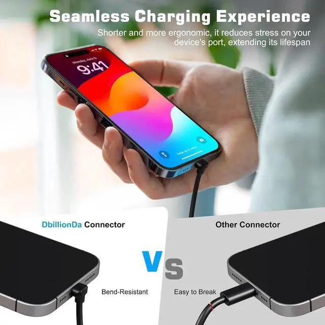 Alt view image 2 of 7 - JAENFONG USB C Cable Right Angle 90° Short Connector Charger (6ft 60W) USB C to USB C for iPhone 15 Galaxy S23 MacBook Pro 2020 iPad Pro iPad Air 4 Pixel Switch Enhanced Gaming Comfort