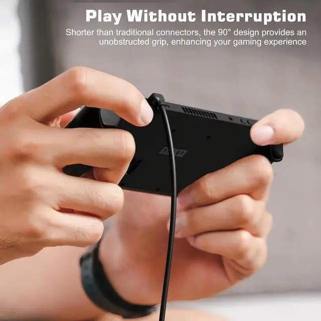 Alt view image 3 of 7 - JAENFONG USB C Cable Right Angle 90° Short Connector Charger (6ft 60W) USB C to USB C for iPhone 15 Galaxy S23 MacBook Pro 2020 iPad Pro iPad Air 4 Pixel Switch Enhanced Gaming Comfort