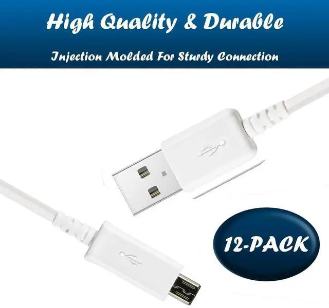 Alt view image 2 of 7 - [12-Pack Micro USB Cable Multi Pack Bulk Lot - 1 M/3.3 ft Charging Data Sync Fast Micro USB to USB A Cord for Galaxy S7 S6 Edge J7 S5 Note 5 4 LG 4 K40 K20 Kindle PS4 Xbox Tablet