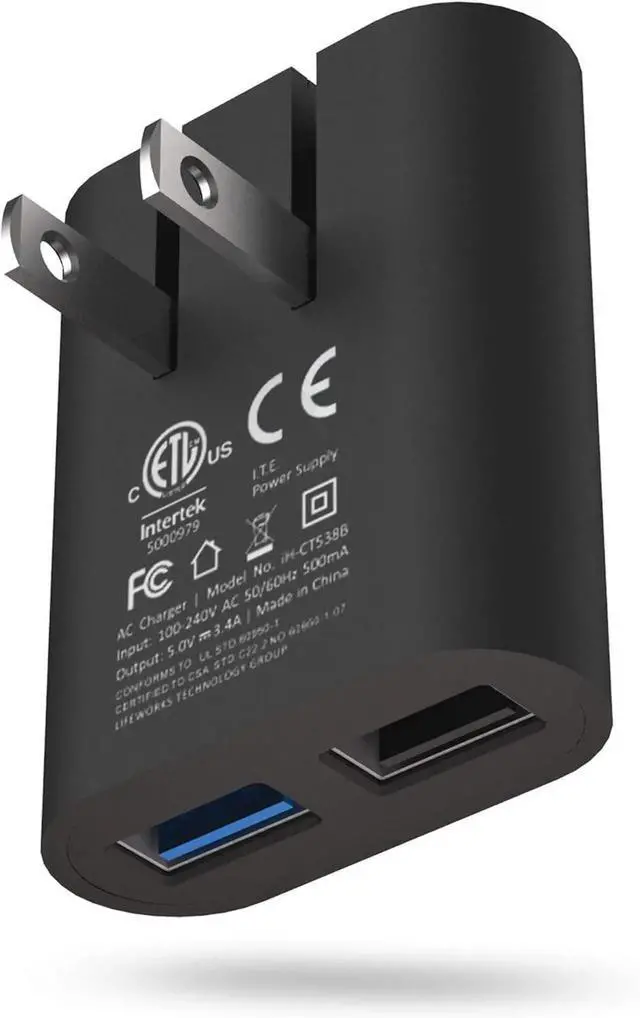 Alt view image 6 of 7 - JAENFONG 2-Port USB Wall Charger AC Pro Multiport Plug Adapter Phone Charging Block with Dual Ports Flat Wall Adapter for Home & Travel