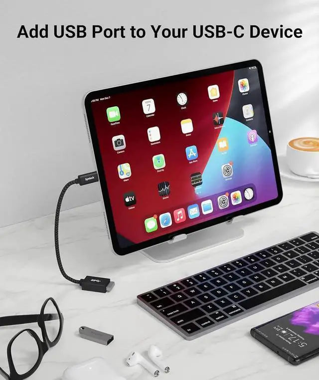 Alt view image 2 of 7 - JAENFONG USB C to USB Adapter 2 Pack USB C to USB 3 Type C to Type A Thunderbolt 3 to USB Female Adapter OTG Cable Compatible with iPhone 16/15 Pro Max iPad mini 6 MacBook Pro Air and More