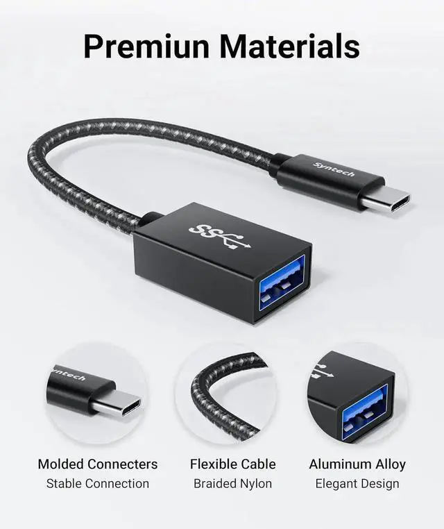 Alt view image 3 of 7 - JAENFONG USB C to USB Adapter 2 Pack USB C to USB 3 Type C to Type A Thunderbolt 3 to USB Female Adapter OTG Cable Compatible with iPhone 16/15 Pro Max iPad mini 6 MacBook Pro Air and More