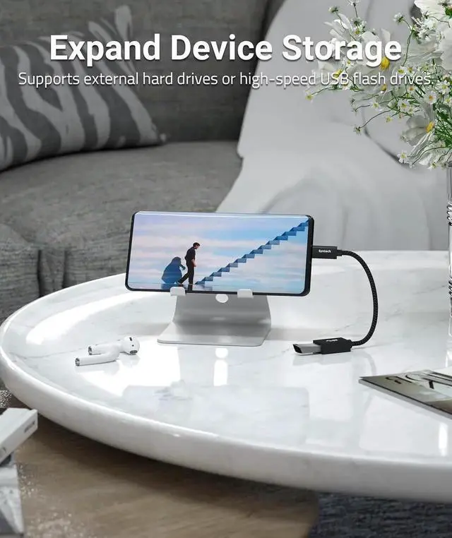 Alt view image 4 of 7 - JAENFONG USB C to USB Adapter 2 Pack USB C to USB 3 Type C to Type A Thunderbolt 3 to USB Female Adapter OTG Cable Compatible with iPhone 16/15 Pro Max iPad mini 6 MacBook Pro Air and More