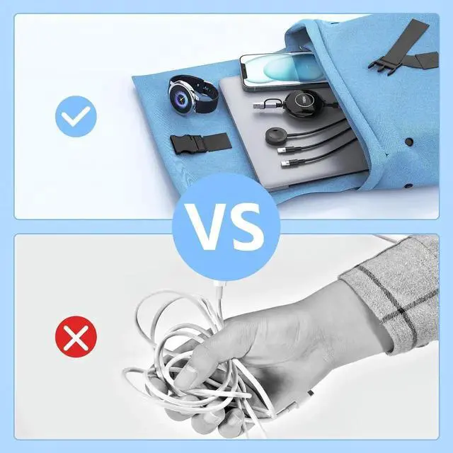 Alt view image 6 of 7 - Retractable 100W Galaxy Watch Charger Fast Charge Cable - Multi 3-in-2 USB C/A to Lightning+USB C for Watch 6/5/4/3/2/Pro/Active iPhone 15/14/13/12 S24/23/S22