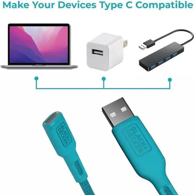 Alt view image 2 of 7 - JAENFONG USB C to USB Adapter [2 Pack] Type C Female to USBA Male OTG Cable USBA to USBC Adapter Compatible with MacBook Pro/Air iPhone 16/15 Series Galaxy S24/S23/S22 Blue