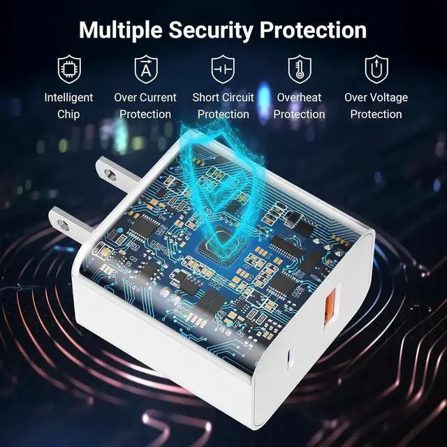 Alt view image 6 of 6 - USB C Charger iPhone Charger Fast Charging 3Pack 20W PD+QC3.0 USB A Dual Port Wall Charger Block with 6FT USB C to Lightning Cable Compatible with iPhone 14 Pro Max/13Pro/12/11/XS/XR/X