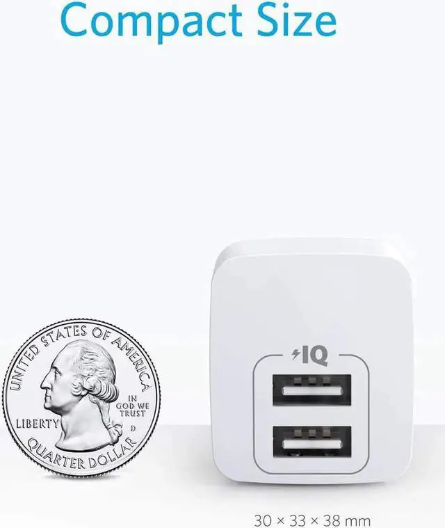 Alt view image 3 of 7 - 2-Pack Dual Port 12W USB A Charger Block with Foldable Plug Charging Box Brick Cube for iPhone 16 15 14 13 12 Pro Max Galaxy S22 S21 Note 20