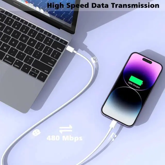 Alt view image 7 of 7 - iPhone Charger Fast Charging PD 20W USB C Wall Charger Block iPhone 14 Fast Charger with 3 FT USB C to Lightning Cable Cord Type-C Power Adapter Cube for iPhone 14/13/12/11/Xs Max/XR/X/8/7/SE/AirPods