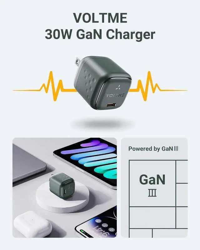 Alt view image 7 of 7 - 30W USB C Charger Slim Compact Fast Charger Block Foldable GaN Wall Charger USB-C Power Adapter for iPhone 15 14 13 12 11 Pro Max Galaxy S24 23 22 21 Note iPad Pro Pixel