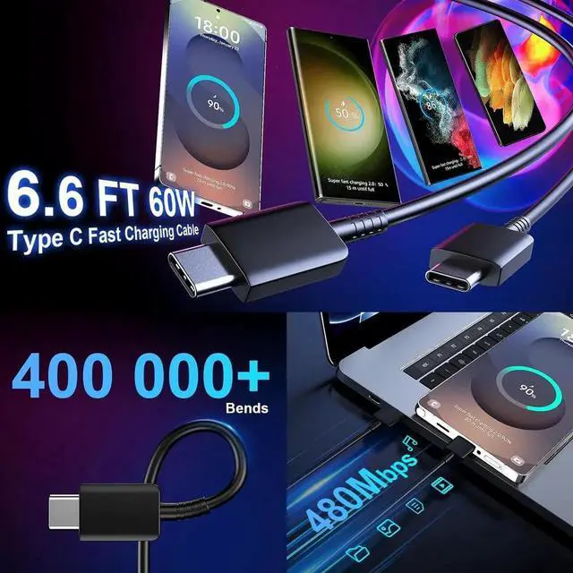 Alt view image 2 of 6 - Android Charger 25W Super Fast Charger USB C Phone Charger Fast Charging 6.6FT C Type Cord for Galaxy S25/S25 Ultra/S25+/S24/S24 Ultra/S24+/S23 Ultra/S23/s22/S21/S20/Note 20/10