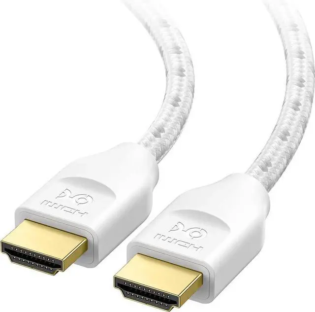 Main image of JAENFONG [Ultra High Speed HDMI Certified] Braided 48Gbps 8K HDMI Cable 6.6 ft / 2m with 8K@60Hz 4K@240Hz and HDR Support for PS5 Xbox Series X/S RTX3080 / 3090 TV and More in White