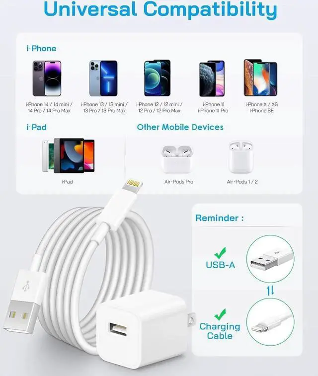 Main image of i Phone Lightning Charger[MFi Certified] Phone Charger USB with Charging Cord 6 ft i Phone Charger Cable for i Phone 14 13 12 11 Pro/Pro Max/SE 2022/8/7/XS/XR/X/i Pad (4- Pack)