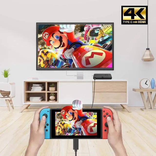 Alt view image 5 of 7 - JAENFONG USB C to HDTV Adapter USB Type C Adapter Multiport AV Converter with 4K HDTV Output C Port & 3.0 Fasting Charging Port Compatible for MacBook Pro MacBook Air 2019/2018 iPad Pro 2019