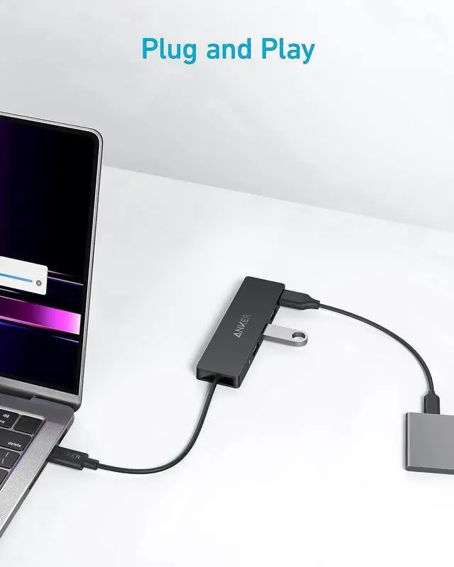Alt view image 2 of 7 - JAENFONG 4-Port USB 3.0 Hub with 5Gbps Data Transfer Ultra-Slim Data USB C Hub [Charging Not Supported] for MacBook iMac Surface Mobile HDD and More (USB-C 0.7 ft)
