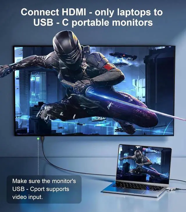 Alt view image 2 of 7 - JAENFONG HDMI to USB C Adapter 4K 60Hz | Uni-Directional HDMI Source to USB-C Display Adapter for AR Glasses XREAL OneAir 2 Pro/VITURE Pro/RayNeo Air 2s/Rokid PS5 Portable Monitors - 1 Pack