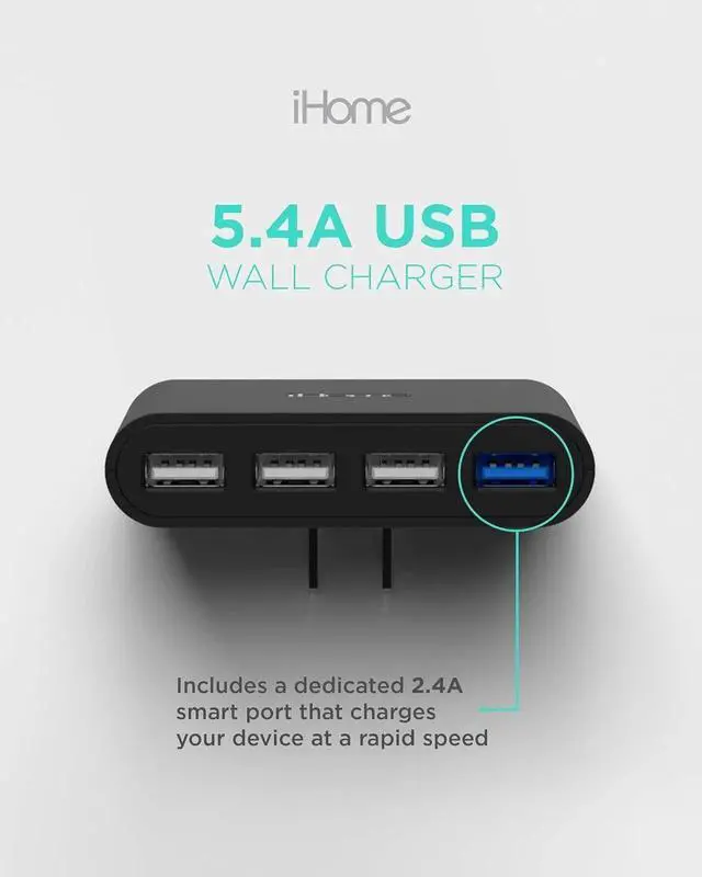 Alt view image 7 of 7 - JAENFONG Slim 4-Port USB Wall Charger AC Pro Multiport Plug Adapter Phone Charging Block with 4 Ports Flat USB Wall Adapter for Home & Travel