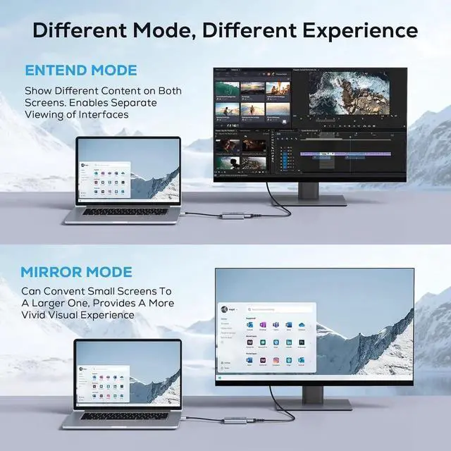 Alt view image 5 of 7 - JAENFONG USB to HDMI Adapter USB 3.0 to HDMI Audio 1080P Video Converter Support Mac OS Windows 10/8.1/8/7 for Monitor Desktop PC TV Projector