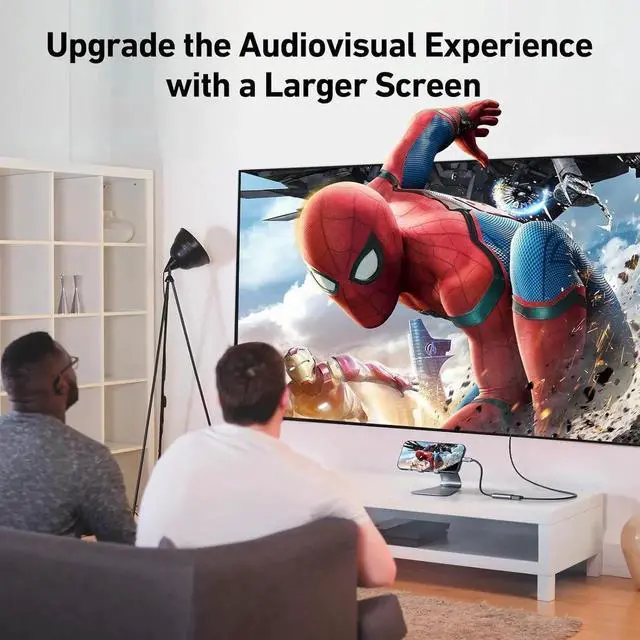 Alt view image 3 of 7 - JAENFONG USB-C to HDMI Adapter 4K@60Hz Thunderbolt 3/4 to HDMI Adapter Type C HDMI Converter Compatible with MacBook Pro/Air 2022 iPad Pro/Air Surface Laptop XPS Chromebook Galaxy & More