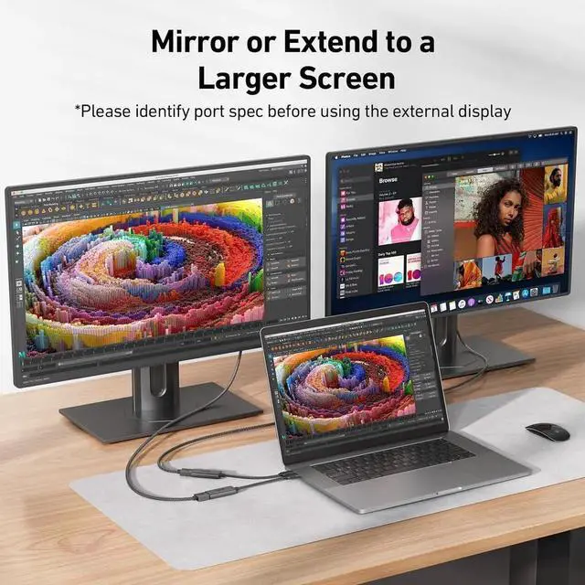 Alt view image 4 of 7 - JAENFONG USB-C to HDMI Adapter 4K@60Hz Thunderbolt 3/4 to HDMI Adapter Type C HDMI Converter Compatible with MacBook Pro/Air 2022 iPad Pro/Air Surface Laptop XPS Chromebook Galaxy & More