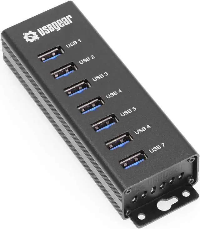 Main image of JAENFONG 7-Port USB 3.2 Gen 1 Charging and SuperSpeed Mountable Data Hub