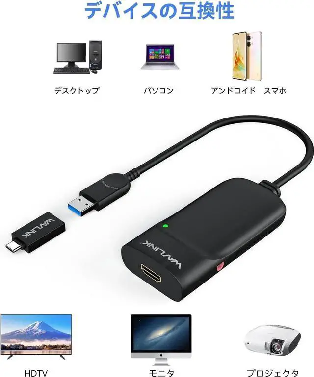Alt view image 7 of 7 - JAENFONG USB 3.0 to HDMI Universal Video Adapter Displaylink Chips Supports up to 6 Monitor displays Compatible with Windows MacOS Ubuntu 20.04 22.04 LTS ChromeOS-Upgrade Version